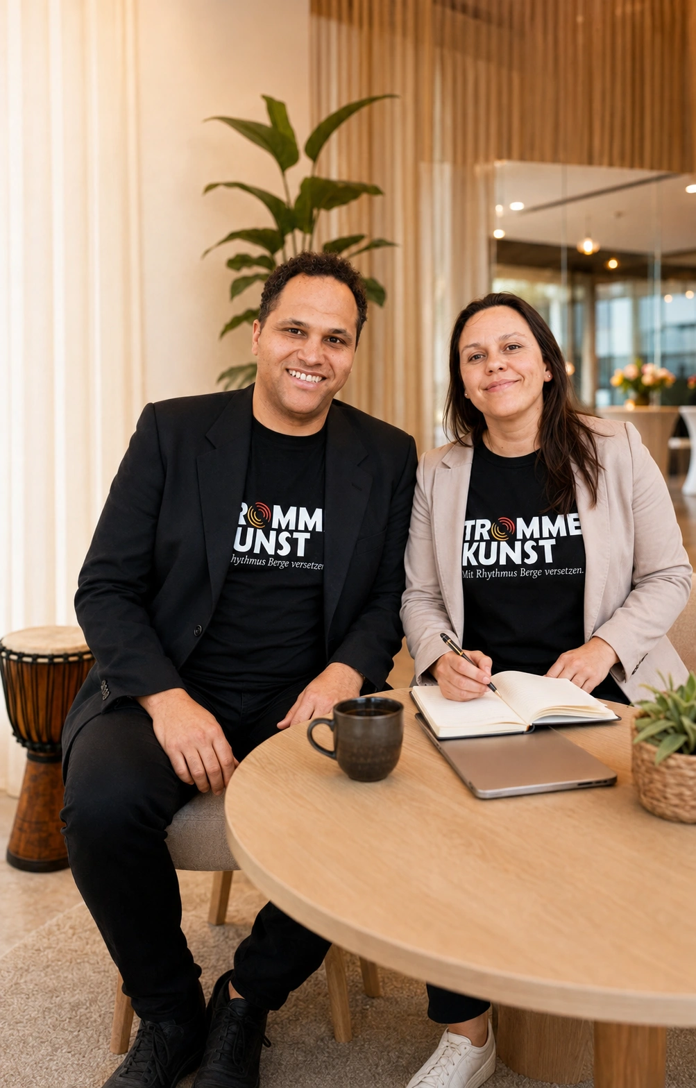Katja und Roberto Doku von Trommelkunst bei der persönlichen Eventplanung
